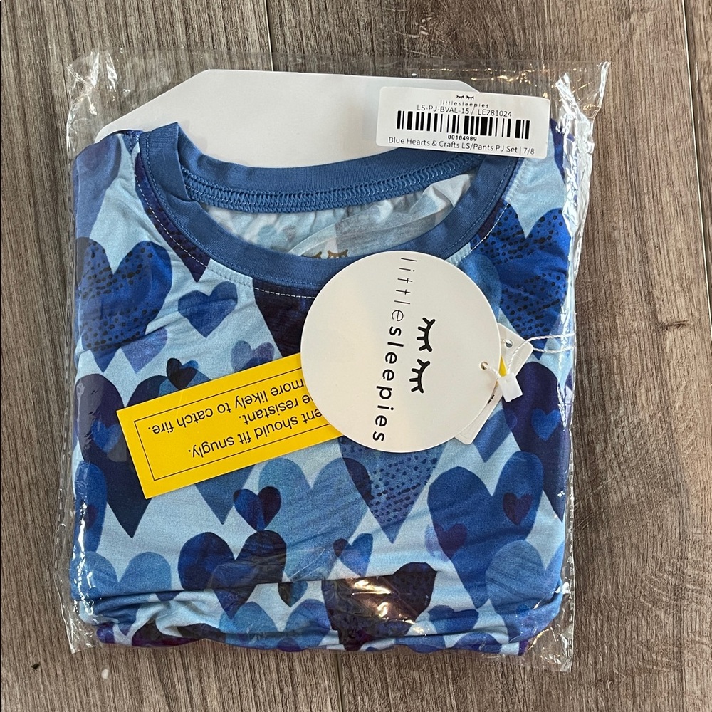 Little Sleepies Blue Heart Print Kids Pajamas